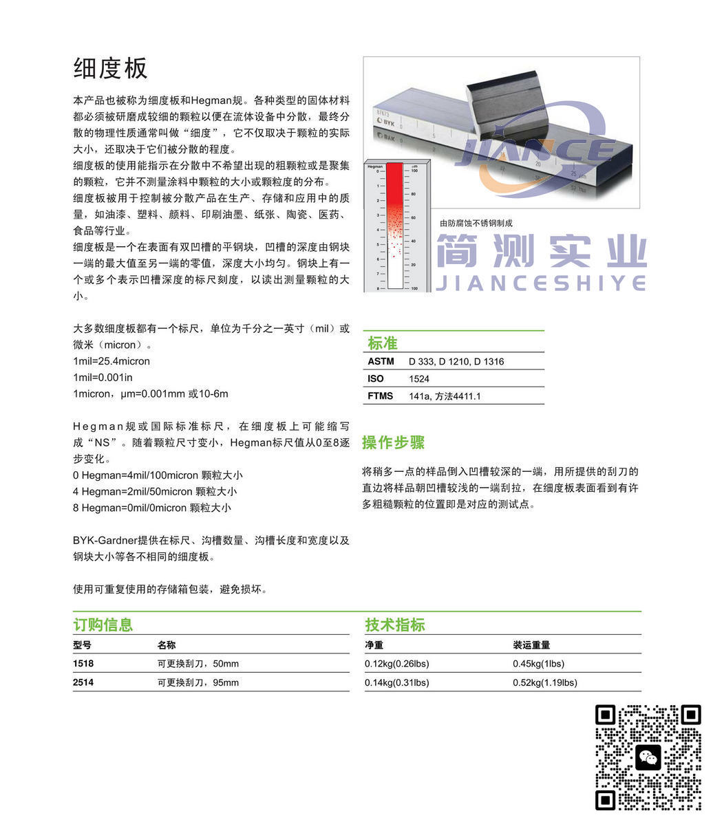 BYK PD-2515细度板_德国BYK细度板_细度板PD2515
